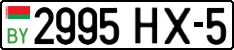 License plate Belarus, Cars (2004)