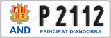 License plate of Andorra, Cars (A 1234)