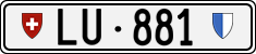 License plate of Switzerland, Cars
