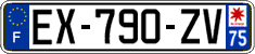 French license plate, SIV (ordinary)