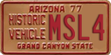 Arizona, Historic vehicle (XXXX)