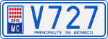 License plate of Monaco, Cars