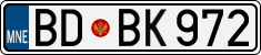 License plate of Montenegro, Cars