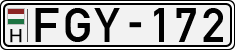 license plates of Hungary, Cars (1990)
