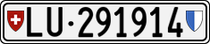 License plate of Switzerland, Cars