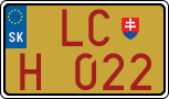 License plate of Slovakia, Oldtimers