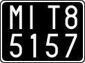 License plate of Italy, Cars (1927 year series)