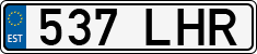 License plate of Estonia, Regular car plates