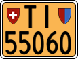 License plate of Switzerland, Slow vehicles (yellow)