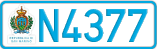 License plate of San Marino, Cars (A1234)