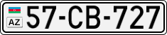 License plate of Azerbaijan, Cars