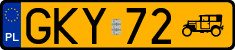 License plates of Poland, Oldtimers