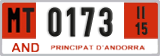 License plate of Andorra, Provisional (1234)