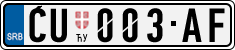 License plate of Serbia, Cars
