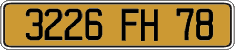 French license plate, FNI
