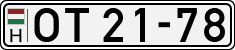 license plates of Hungary, Oldtimers (1990)