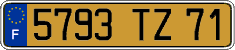 French license plate, FNI