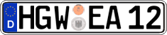 German license plate, Regular plates