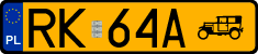 License plates of Poland, Oldtimers