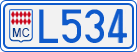 License plate of Monaco, Cars