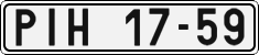 License plate of the Czech Republic, Cars (1960)