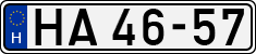 license plates of Hungary, Army (1990)