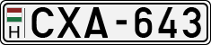 license plates of Hungary, Cars (1990)