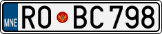 License plate of Montenegro, Cars