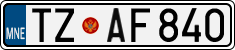 License plate of Montenegro, Cars