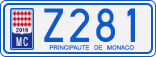 License plate of Monaco, Cars