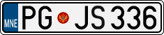 License plate of Montenegro, Cars