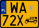 License plates of Poland, Oldtimers