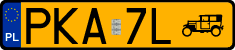License plates of Poland, Oldtimers