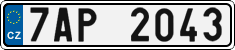 License plate of the Czech Republic, Cars (2001)