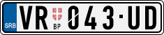 License plate of Serbia, Cars