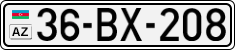 License plate of Azerbaijan, Cars