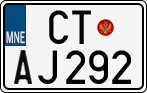 License plate of Montenegro, Cars