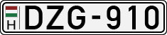 license plates of Hungary, Cars (1990)