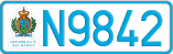 License plate of San Marino, Cars (A1234)