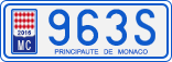 License plate of Monaco, Cars