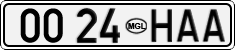 License plate of Mongolia, Cars