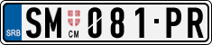 License plate of Serbia, Cars