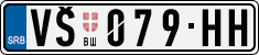 License plate of Serbia, Cars