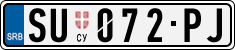 License plate of Serbia, Cars