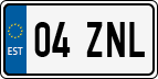 License plate of Estonia, Regular car plates (US-size)