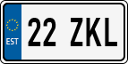 License plate of Estonia, Regular car plates (US-size)