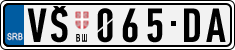 License plate of Serbia, Cars