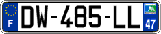French license plate, SIV (ordinary)