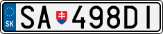 License plate of Slovakia, Cars