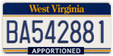 West Virginia, Apportioned (BA123456)
